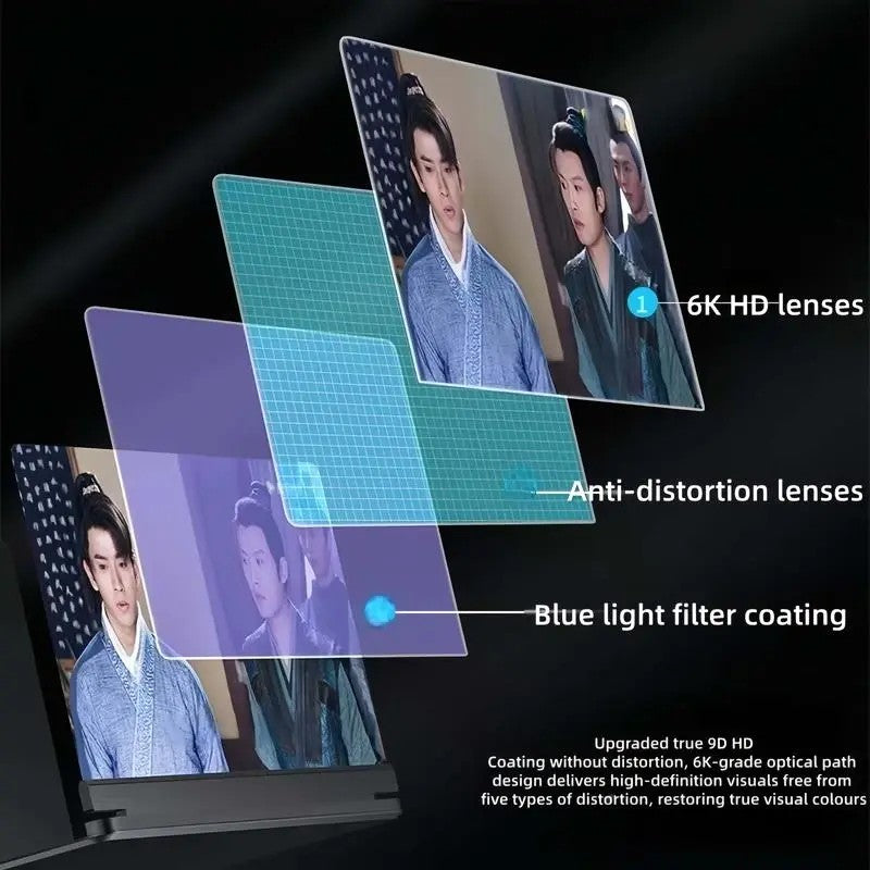 【Local Stock Fast Shipping】14‘’ 12" 10‘’ 2 in 1 Mobile Phone Magnifier - Ultra-HD Screen Magnifier for Easy TV Viewing Orientation for Landscapes Use Eye Protection Full-Screen Mobile Phone Magnification