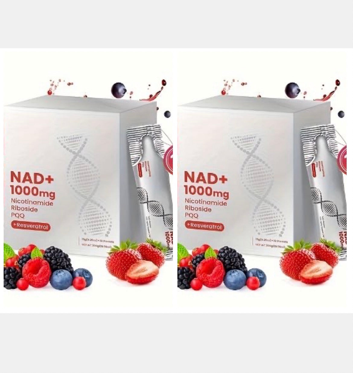 ZOOONE NR1000 - NAD + Berry Flavored Mixed Drink for Skin Aging, Supports Energy, Focuses -