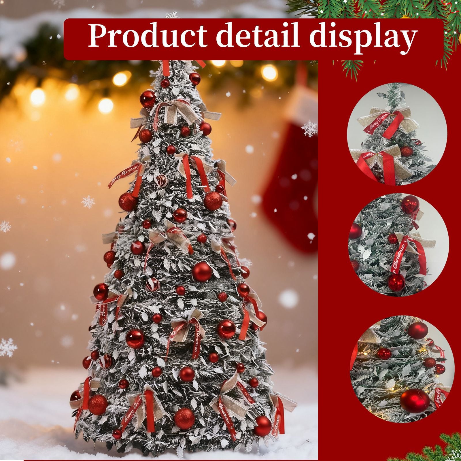 Folding Christmas tree with lights Shopping mall hotel living room decoration decoration luminous Christmas tree delivery