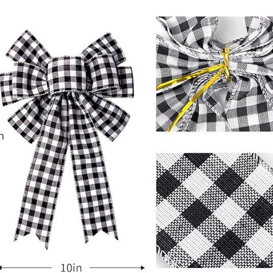 Red flocking cloth bow Christmas tree ornament ribbon streamer home wreath Thanksgiving decoration(副本)