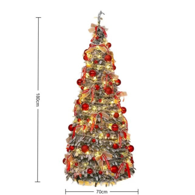 Folding Christmas tree with lights Shopping mall hotel living room decoration decoration luminous Christmas tree delivery