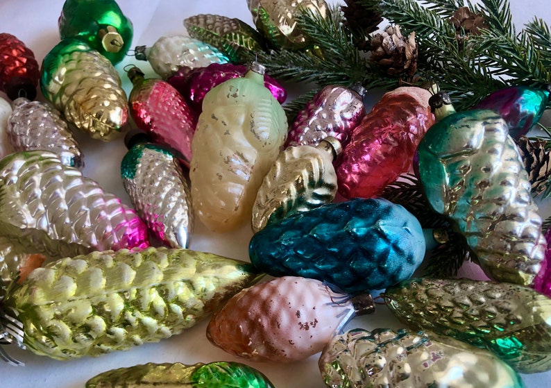 30 Assorted Cones Christmas glass ornaments, Christmas Decoration, Christmas glass decorations, Xmas Decor, Christmas glass ornaments 2022