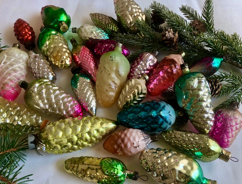 30 Assorted Cones Christmas glass ornaments, Christmas Decoration, Christmas glass decorations, Xmas Decor, Christmas glass ornaments 2022