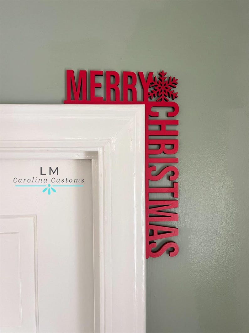 Merry Christmas Maple Wood Door Corner Decor