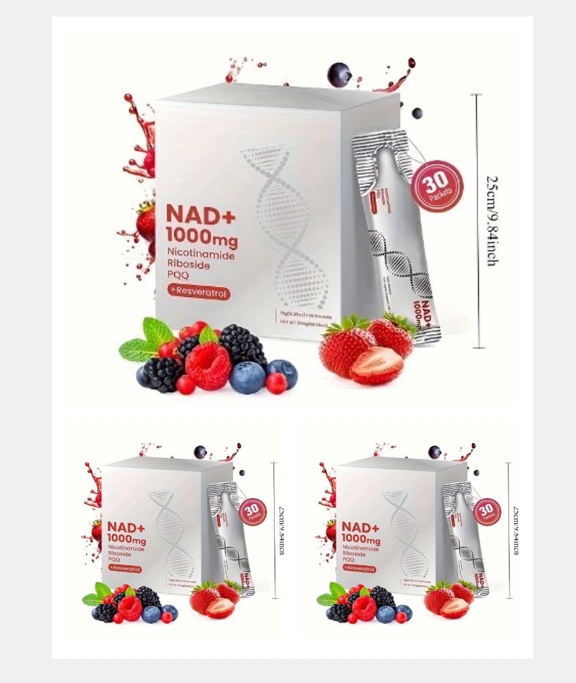ZOOONE NR1000 - NAD + Berry Flavored Mixed Drink for Skin Aging, Supports Energy, Focuses -