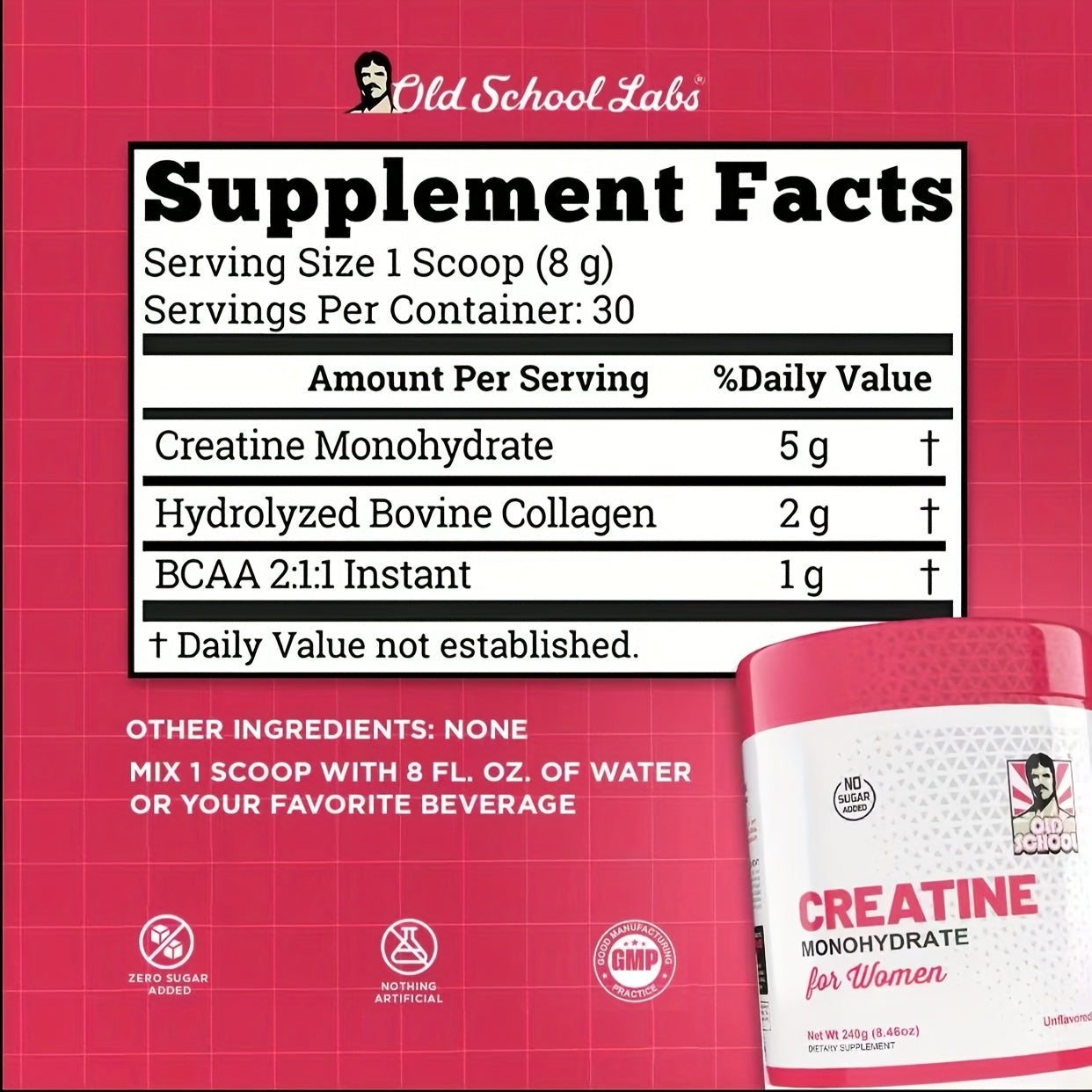 【Local Stock】Women's Premium Creatine Monhydrate And Collagen+BCAA Blend-Muscle Support, Hair&Nails Strength, 30 Servings, No Sugar, No Artificial Additives, Dietary Supplement, 8.46oz