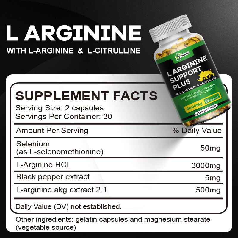 L-Arginine 3000mg Nitric Oxide,Testosterone Booster,Sperm Health, Energy Support