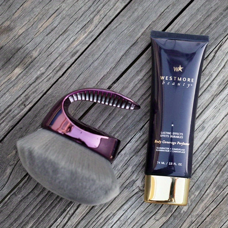 Blend & Blur Body Brush - Vegan Charcoal Gray Bristles, Self-Drying Ergonomic Handle for Body Coverage Perfector & Self-Tanning, Durable Makeup Tool for Smooth Blending on Neck, Arms, Legs