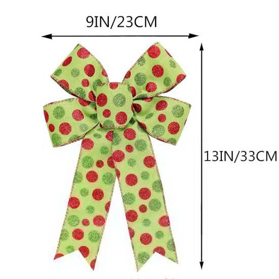 Red flocking cloth bow Christmas tree ornament ribbon streamer home wreath Thanksgiving decoration（副本）