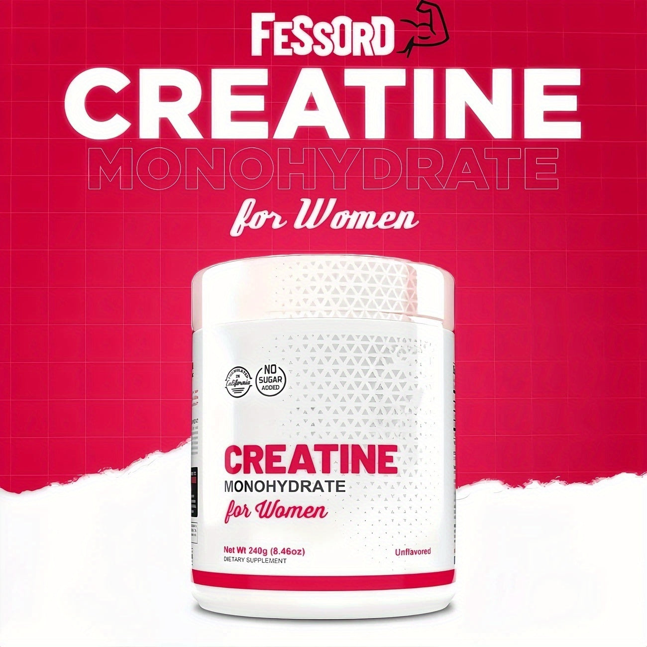 【Local Stock】Collagen water creatine powder, a fitness supplement containing collagen and branched chain amino acids, suitable for Women's monohydrate - helps with healthy hair, Light Beige, nails, and recovery