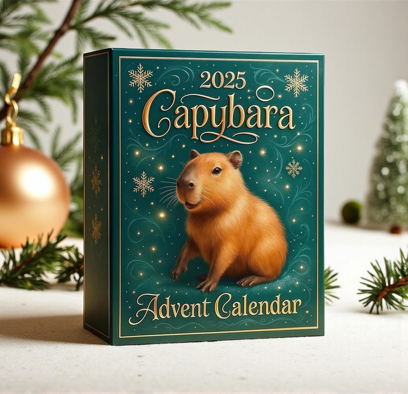 Capybara Advent Calendar 2025: 24 Acrylic Christmas Ornaments