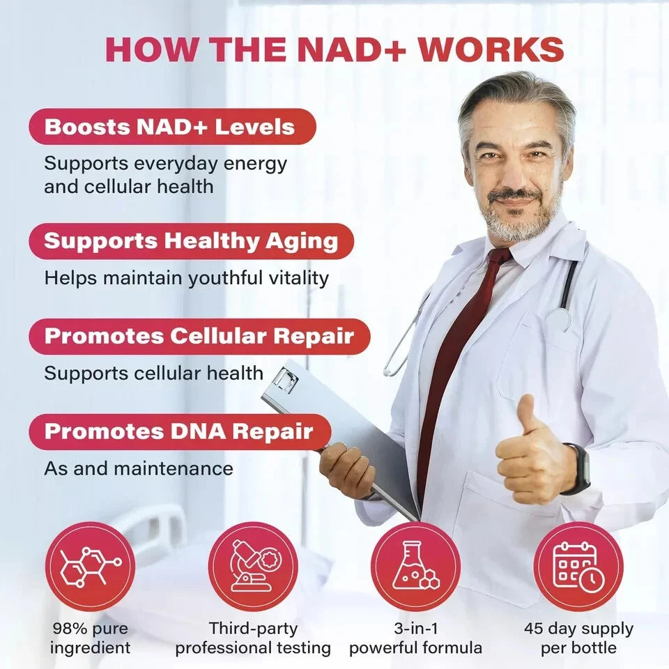 ZOOONE NR1000 - NAD + Berry Flavored Mixed Drink for Skin Aging, Supports Energy, Focuses -